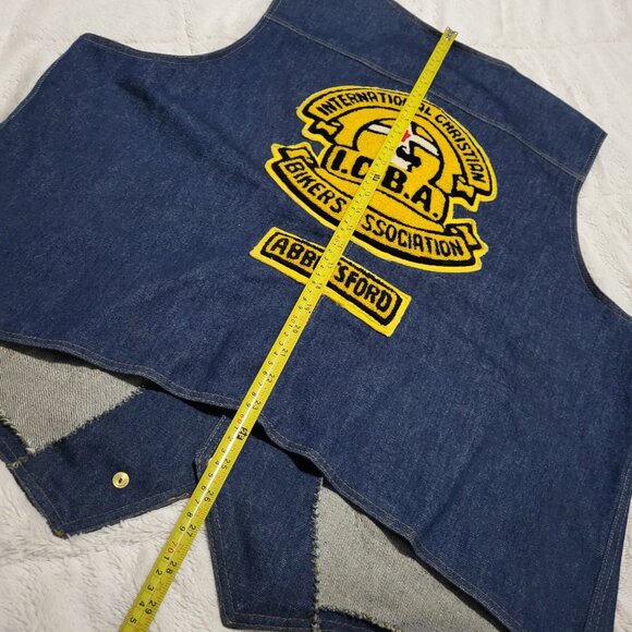 Christian Bikers Association Blue Denim Vest MC Abbotsford BC Canada Handmade - Picture 12 of 14